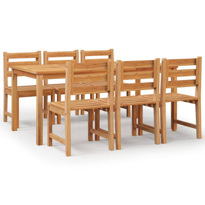 7 Piece Garden Dining Set Solid Wood Teak