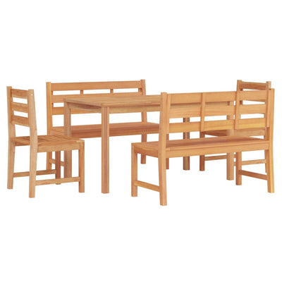 5 Piece Garden Dining Set Solid Wood Teak