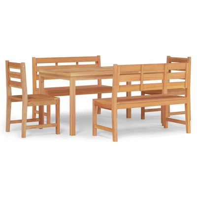 5 Piece Garden Dining Set Solid Wood Teak