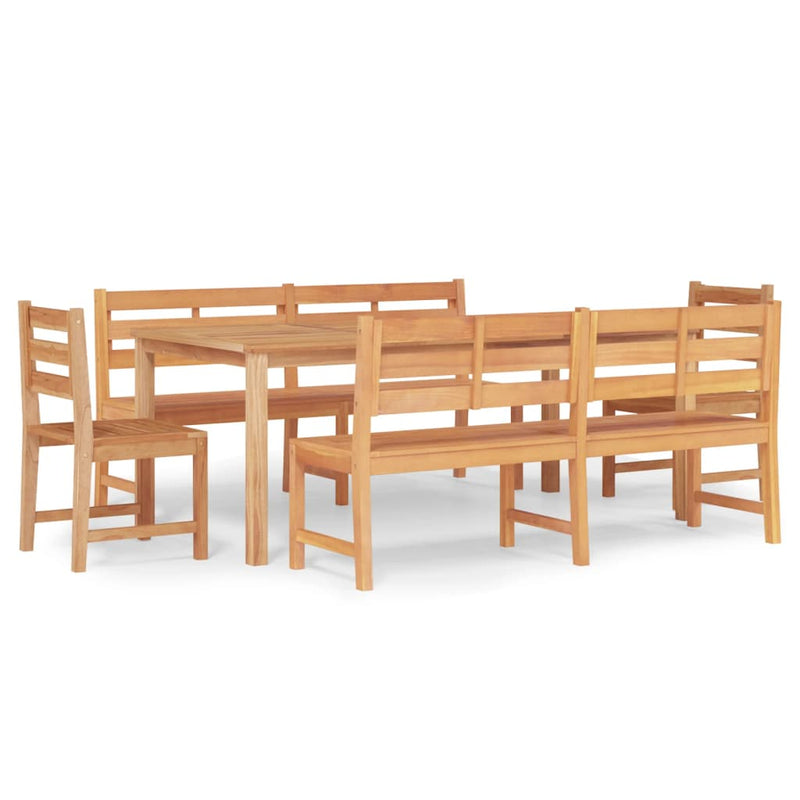 5 Piece Garden Dining Set Solid Wood Teak