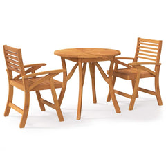 5 Piece Garden Dining Set Solid Wood Acacia Ø 85 cm 2