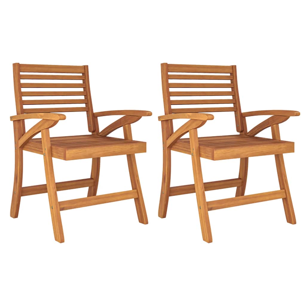 5 Piece Garden Dining Set Solid Wood Acacia Ø 85 cm 2