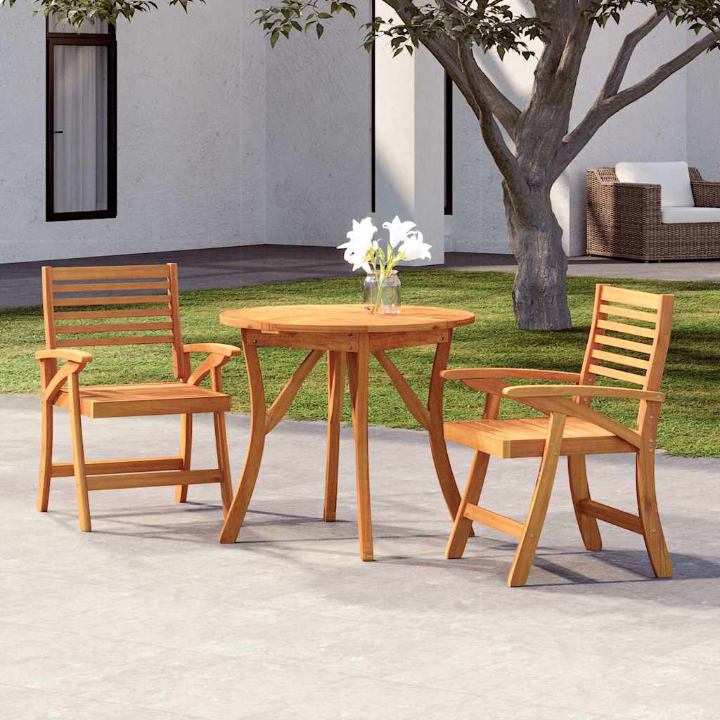 5 Piece Garden Dining Set Solid Wood Acacia Ø 85 cm 2