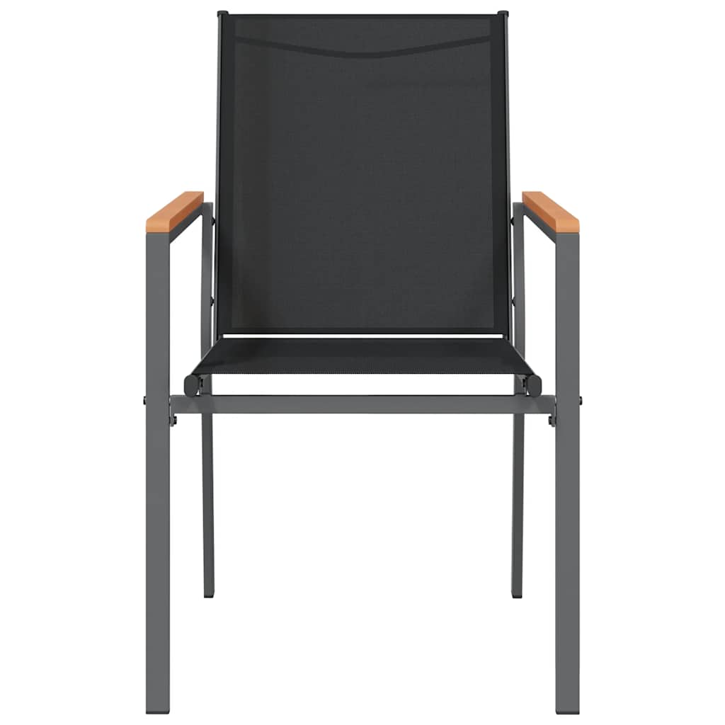 Garden Chairs Black 55x61,5x90 cm Textilene and Steel 2