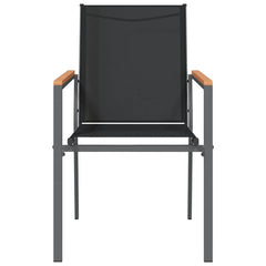 Garden Chairs Black 55x61,5x90 cm Textilene and Steel 2