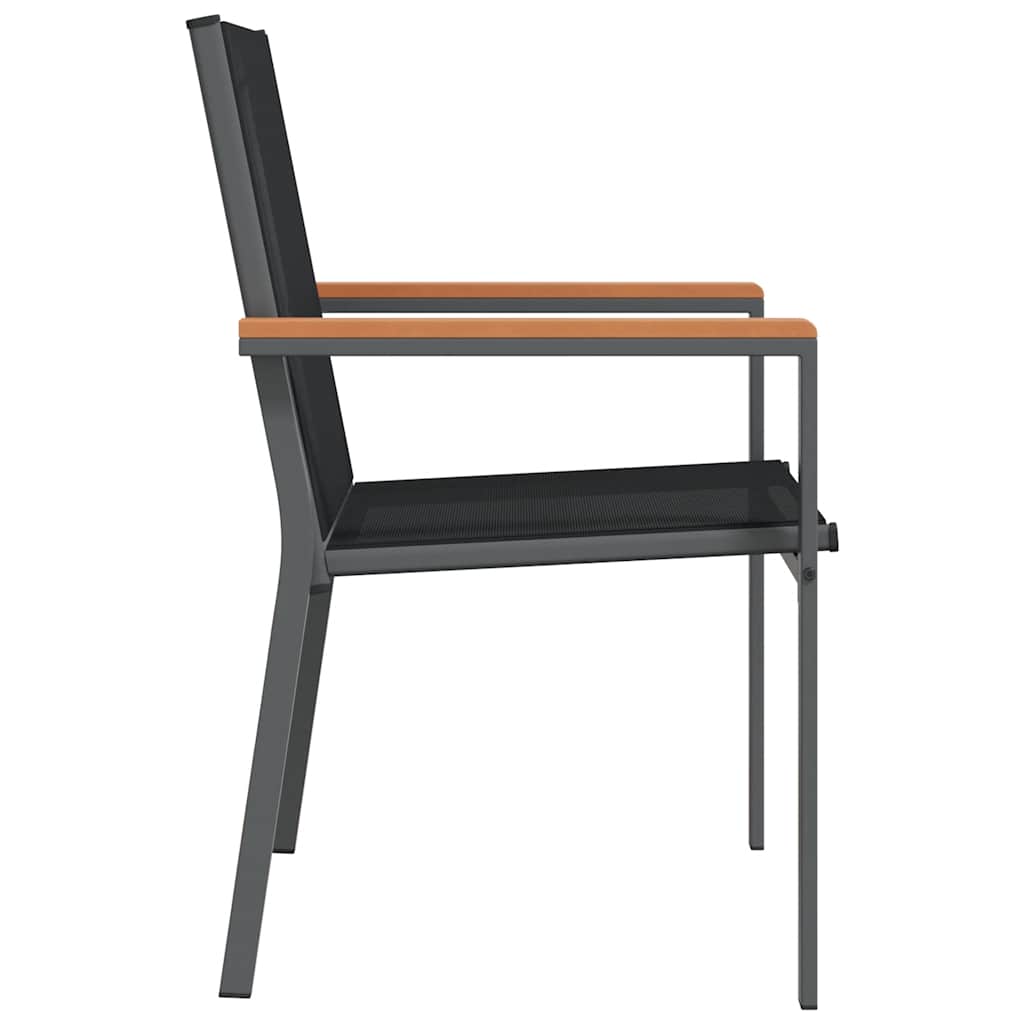 Garden Chairs Black 55x61,5x90 cm Textilene and Steel 2
