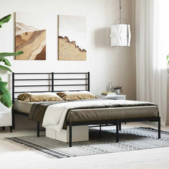 vidaXL Metal Bed Frame without Mattress With headboard Black