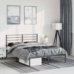 vidaXL Metal Bed Frame without Mattress With headboard Black