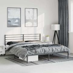 vidaXL Metal Bed Frame without Mattress With headboard Black