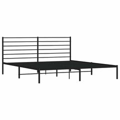 vidaXL Metal Bed Frame without Mattress with Headboard Black 193x203cm 4