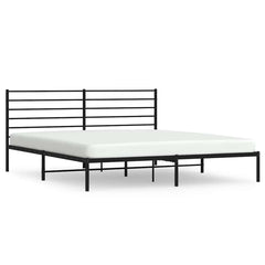 Metal Bed Frame without Mattress With headboard Black 200 cm 200 cm