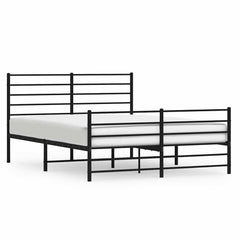 vidaXL Metal Bed Frame without Mattress with Footboard Black 150x200cm 2