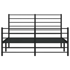 vidaXL Metal Bed Frame without Mattress with Footboard Black 150x200cm 6