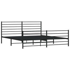 vidaXL Metal Bed Frame without Mattress with Footboard Black 193x203cm 4