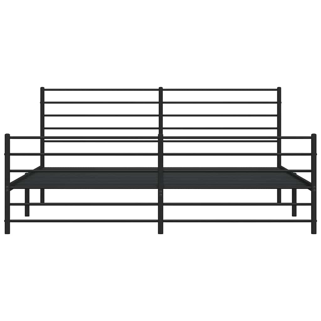 vidaXL Metal Bed Frame without Mattress with Footboard Black 193x203cm 6