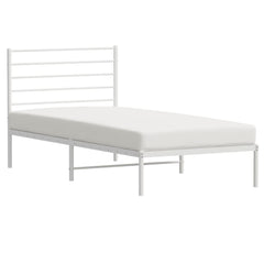 vidaXL Metal Bed Frame without Mattress with Headboard White 107x203cm 5