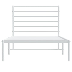 vidaXL Metal Bed Frame without Mattress with Headboard White 107x203cm 6