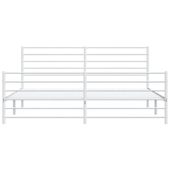 vidaXL Metal Bed Frame without Mattress with Footboard White 200x200cm 6