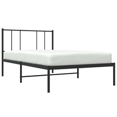 vidaXL Metal Bed Frame without Mattress with Headboard Black 100x190cm 5
