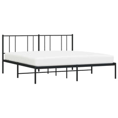 vidaXL Metal Bed Frame without Mattress with Headboard Black 183x213cm 5
