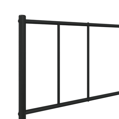 Metal Bed Frame with Headboard and Footboard Black 100x190 cm