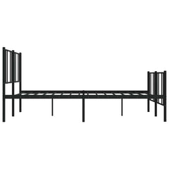 vidaXL Metal Bed Frame without Mattress with Footboard Black 183x213cm 6