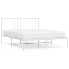 vidaXL Metal Bed Frame without Mattress with Headboard White 135x190cm 2