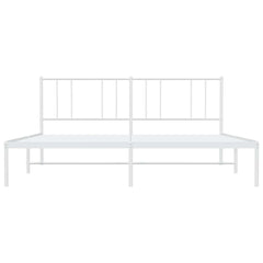 vidaXL Metal Bed Frame without Mattress with Headboard White 193x203cm 6