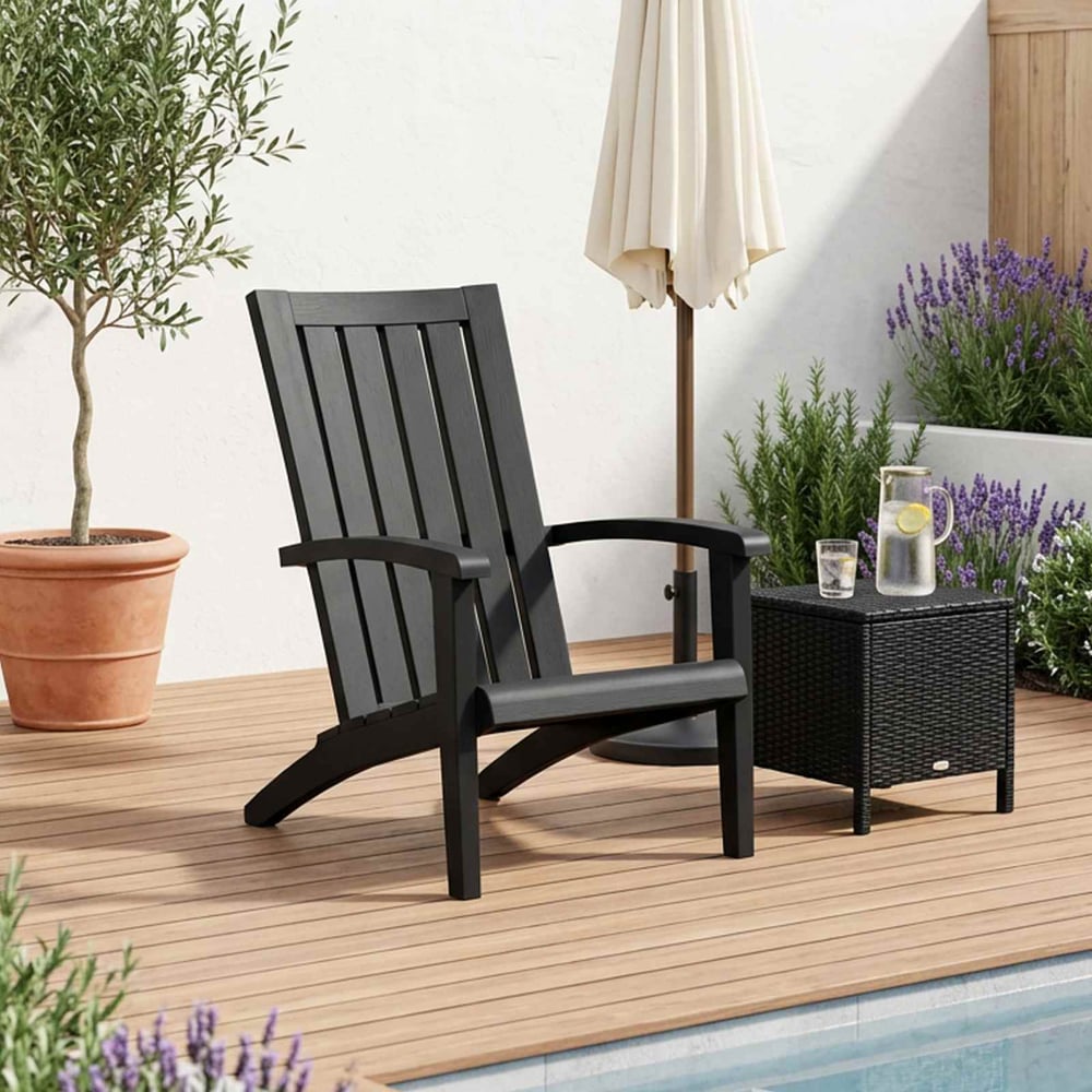 Garden Adirondack Chair Polypropylene Black 1