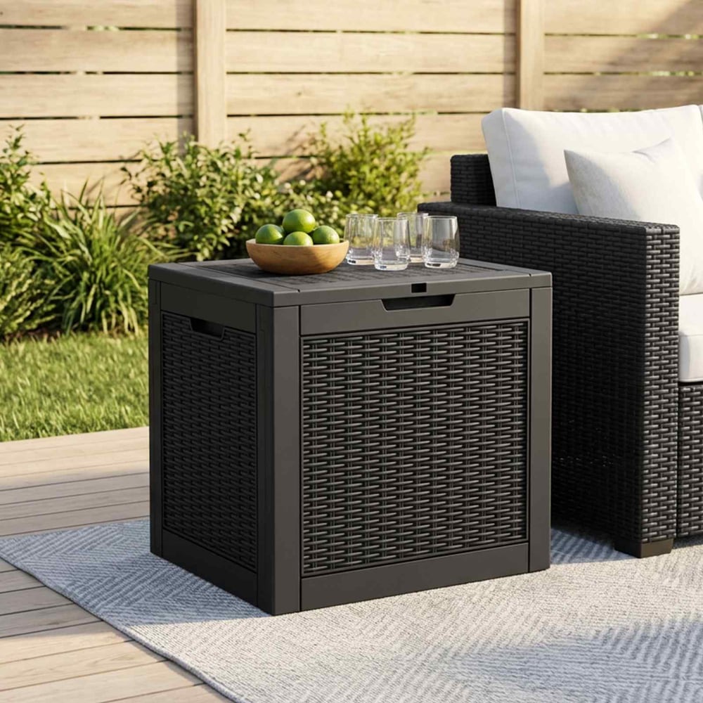 Garden Storage Box 55,5x43x53 cm Polypropylene Black
