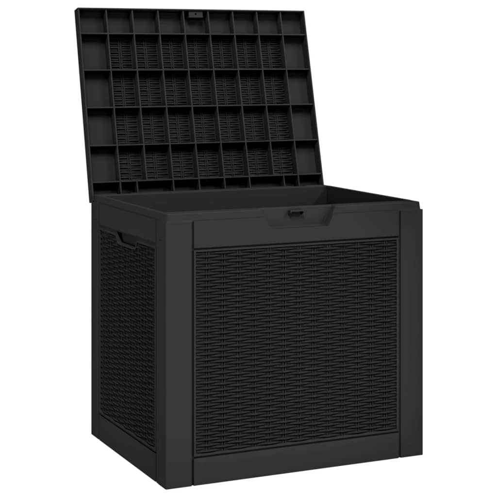 vidaXL Garden Storage Box Black 55.5x43x53 cm Polypropylene 4