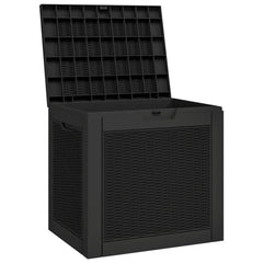 vidaXL Garden Storage Box Black 55.5x43x53 cm Polypropylene 4
