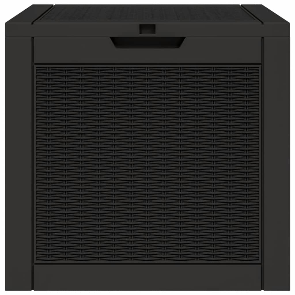 vidaXL Garden Storage Box Black 55.5x43x53 cm Polypropylene 5