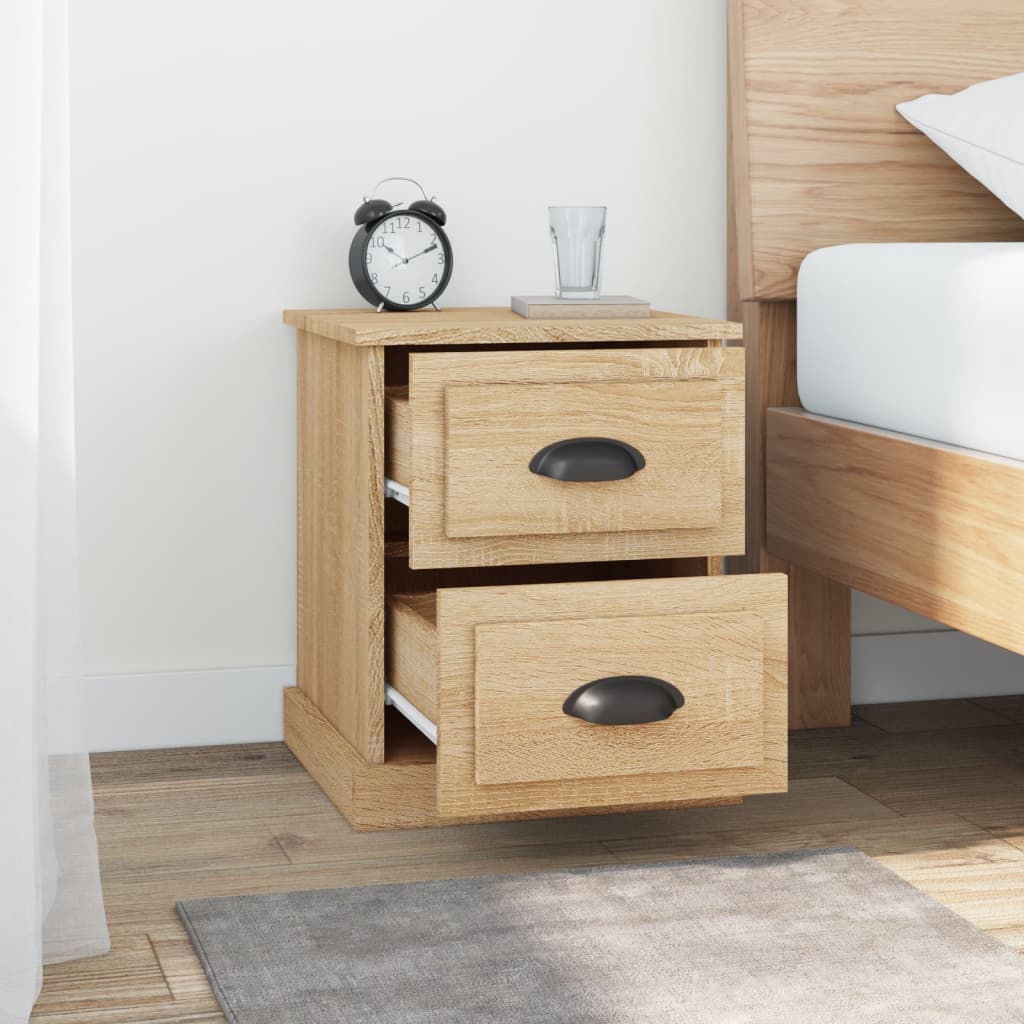 vidaXL Bedside Cabinet Sonoma Oak 39x39x47.5 cm Engineered Wood 3