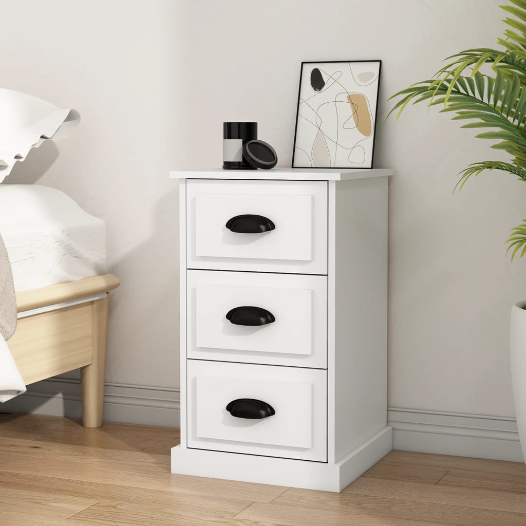 vidaXL Bedside Cabinet White 39x39x67 cm Engineered Wood 1