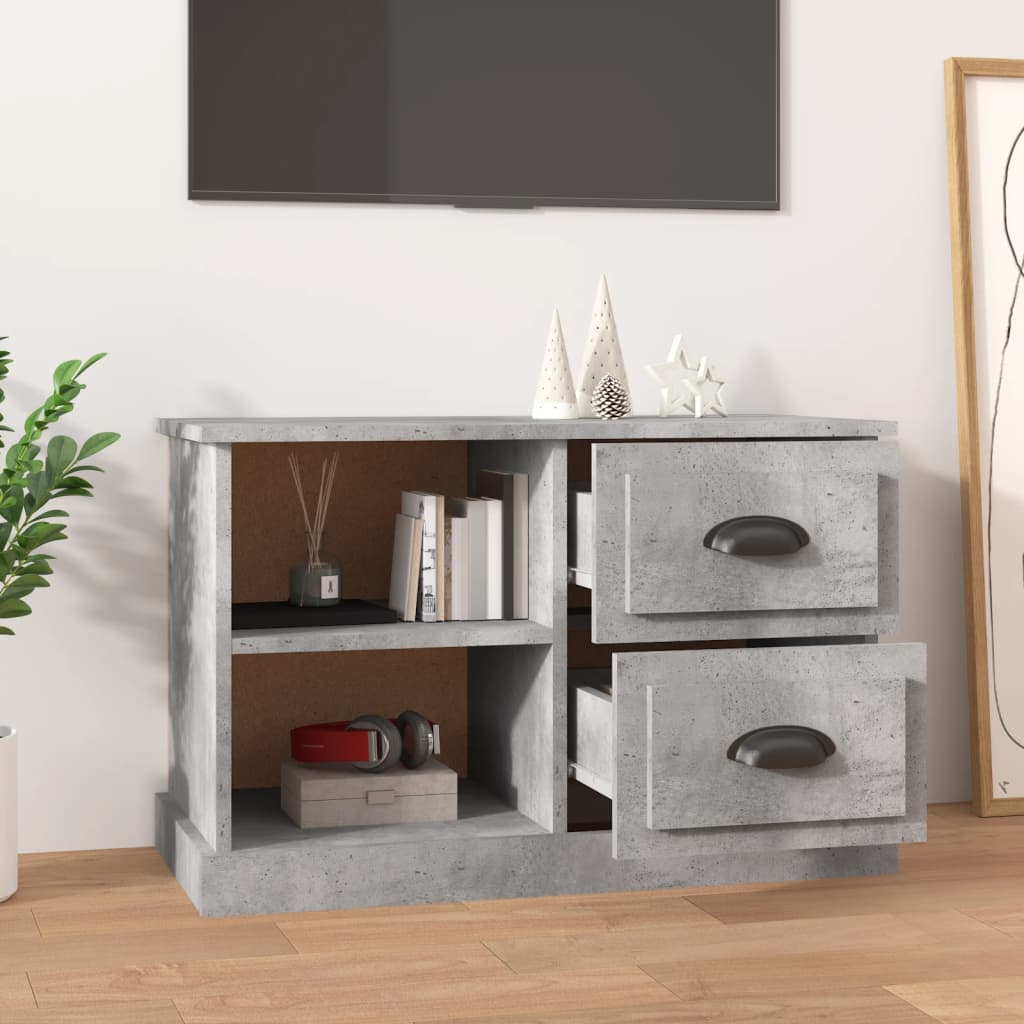 vidaXL TV Cabinet Concrete Grey 73x35.5x47.5 cm Engineered Wood 3