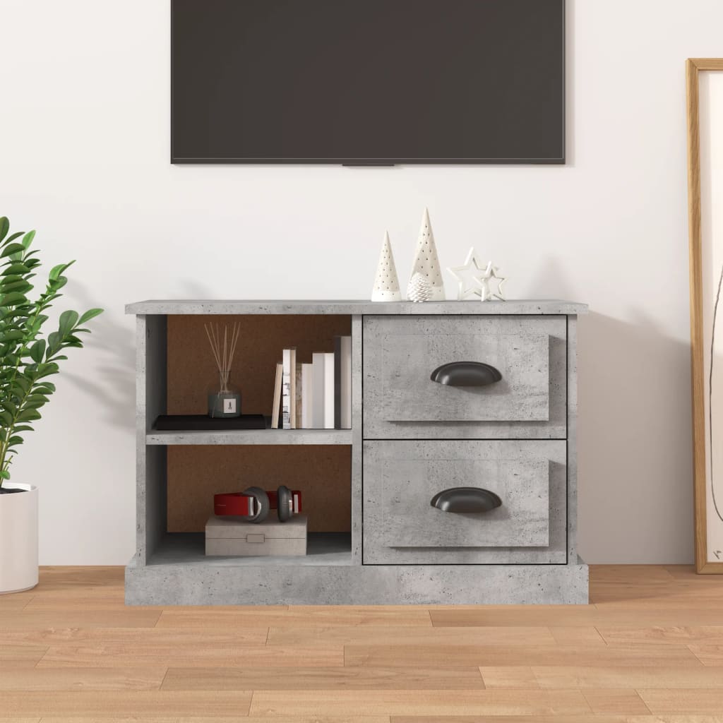 vidaXL TV Cabinet Concrete Grey 73x35.5x47.5 cm Engineered Wood 1