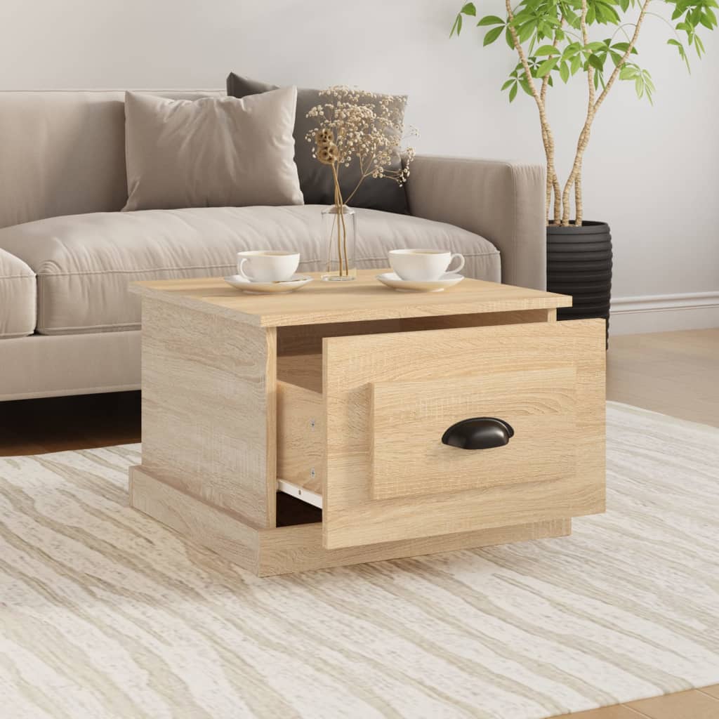 vidaXL Coffee Table Sonoma Oak 50x50x35 cm Engineered Wood 3