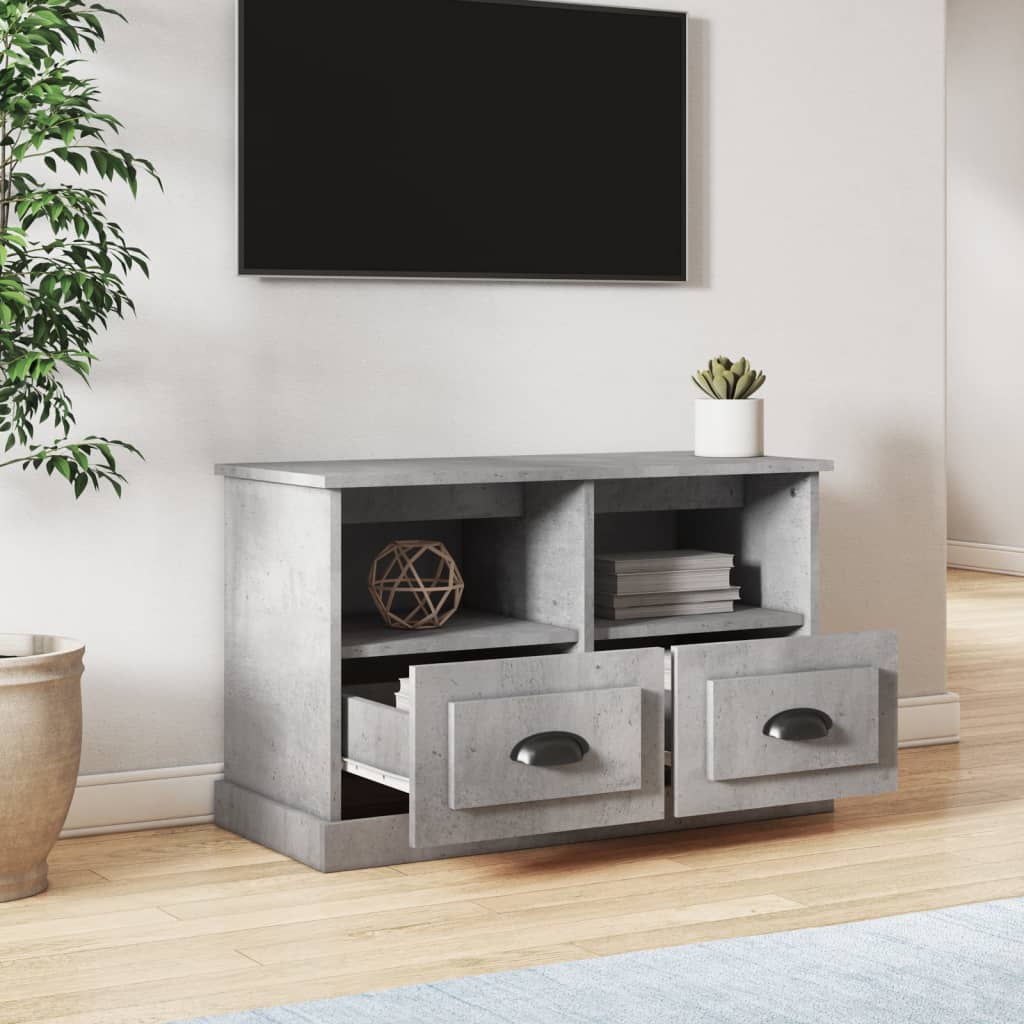 vidaXL TV Cabinet Concrete Grey 80x35x50 cm Engineered Wood 3