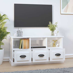 TV Cabinet 100x35x50 cm Engineered Wood High gloss white