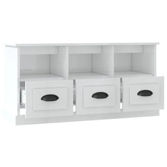 TV Cabinet 100x35x50 cm Engineered Wood High gloss white