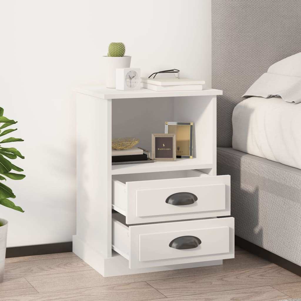 vidaXL Bedside Cabinet White 43x36x60 cm 3
