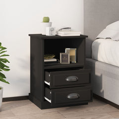 vidaXL Bedside Cabinets 2 pcs Black 43x36x60 cm 1