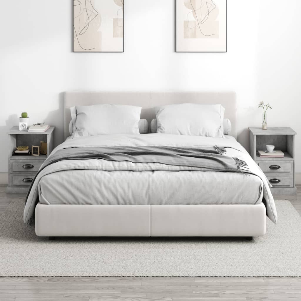 vidaXL Bedside Cabinets 2 pcs Concrete Grey 43x36x60 cm 3