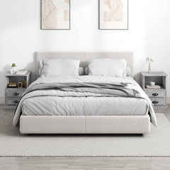 vidaXL Bedside Cabinets 2 pcs Concrete Grey 43x36x60 cm 3