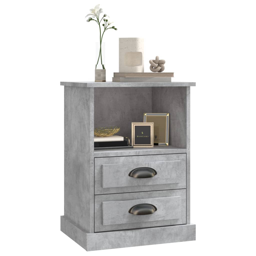 vidaXL Bedside Cabinets 2 pcs Concrete Grey 43x36x60 cm 4