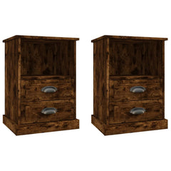 vidaXL Bedside Cabinets 2 pcs Smoked Oak 43x36x60 cm 2