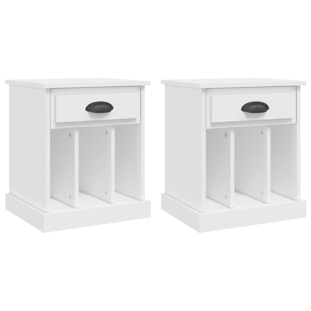 vidaXL Bedside Cabinets 2 pcs White 43x36x50 cm 2
