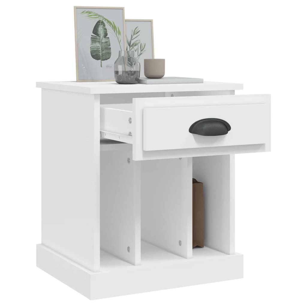 vidaXL Bedside Cabinets 2 pcs White 43x36x50 cm 5