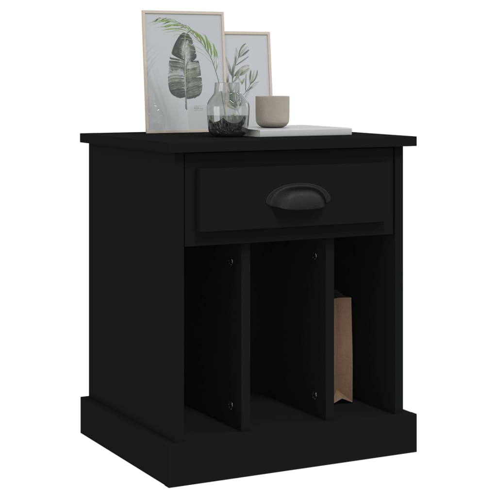 vidaXL Bedside Cabinets 2 pcs Black 43x36x50 cm 4